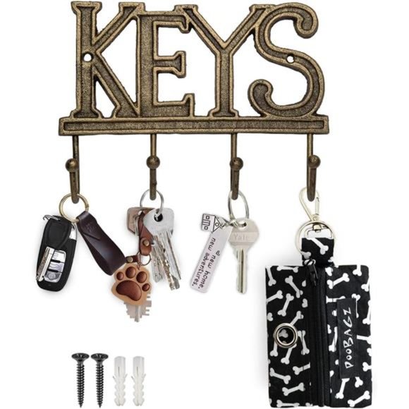 KeyHolder for Wall-Cast Iron Decorative Farmhouse Rustic WallMount Key Organizer - Picture 1 of 7